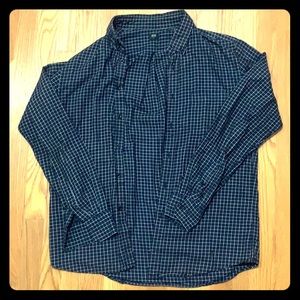 Dark blue plaid flannel